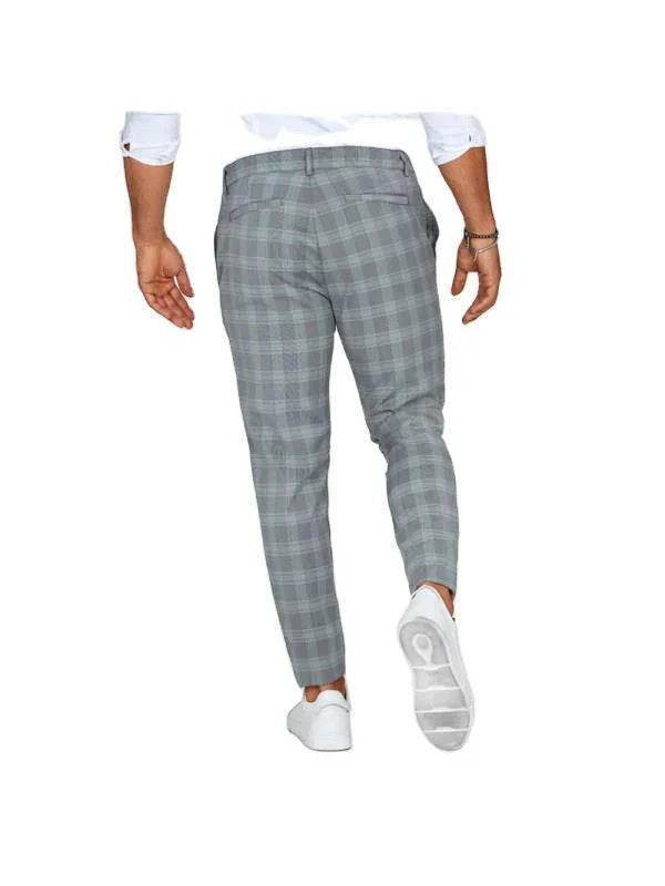 Plaid Print Men's Casual Trousers - Loose & Comfortable - ZA-Zola