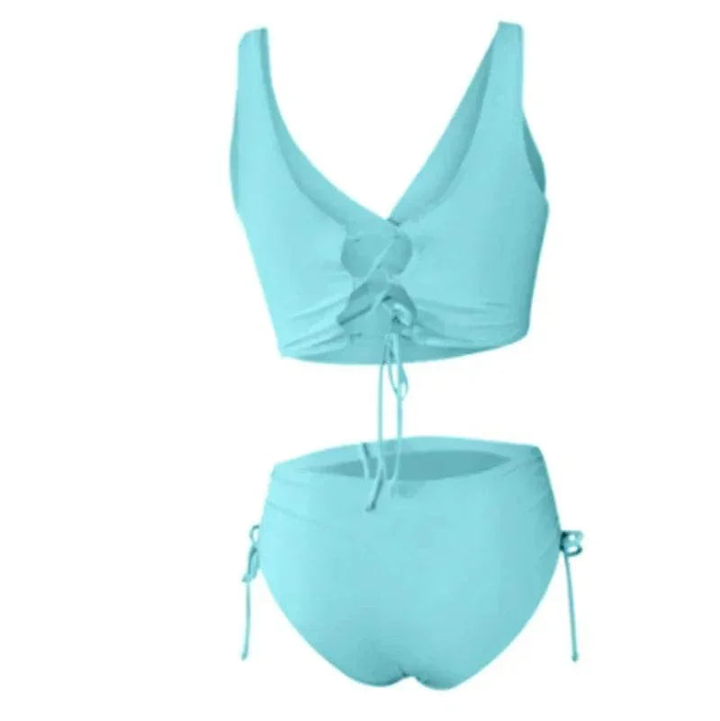 Sexy High Waist Bikini with Rope Detail - ZA-Zola