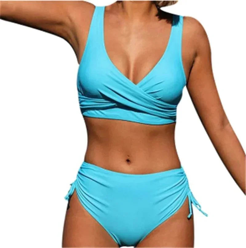 Sexy High Waist Bikini with Rope Detail - ZA-Zola