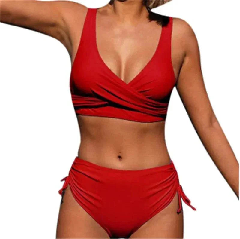 Sexy High Waist Bikini with Rope Detail - ZA-Zola