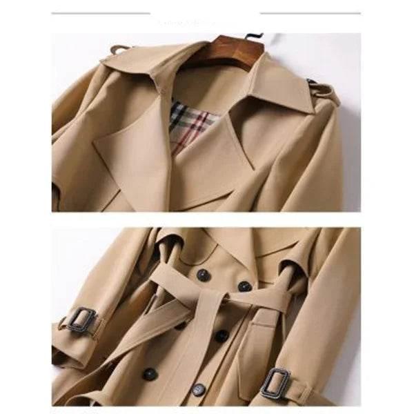 Double-Breasted Mid-Length Trench Coat for Women - ZA-Zola