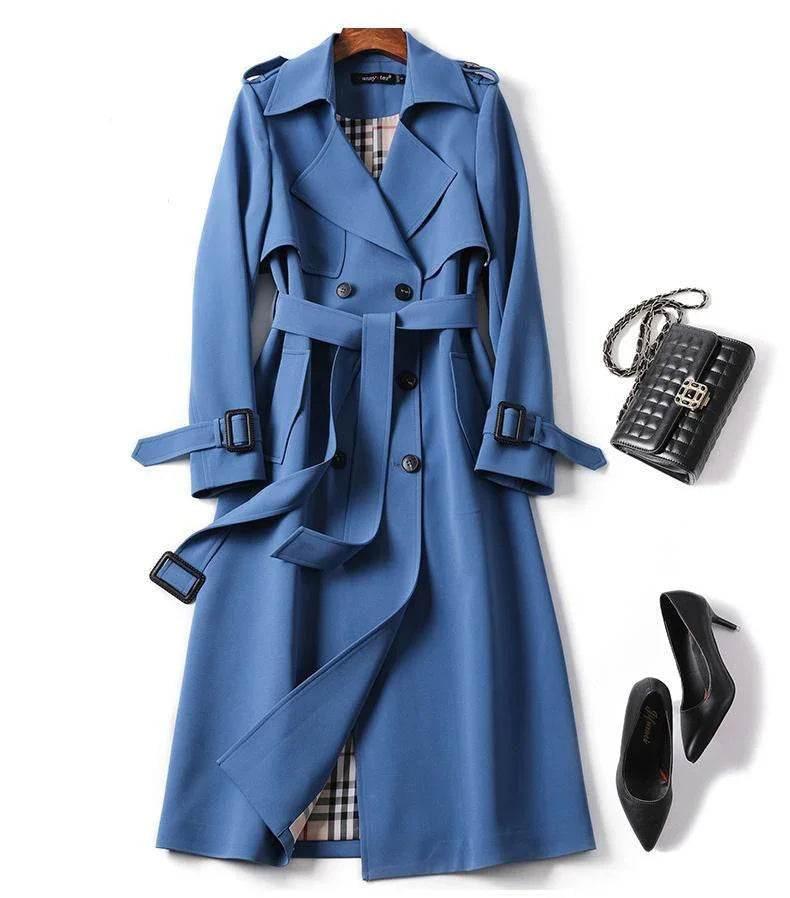 Double-Breasted Mid-Length Trench Coat for Women - ZA-Zola
