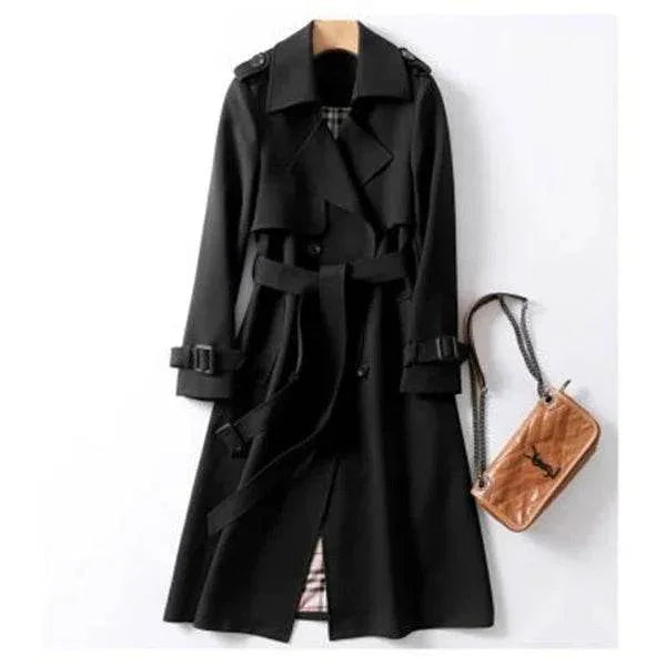 Double-Breasted Mid-Length Trench Coat for Women - ZA-Zola