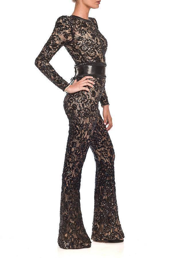 Lace Celebrity Style Slim Fit Jumpsuit for Women - ZA-Zola