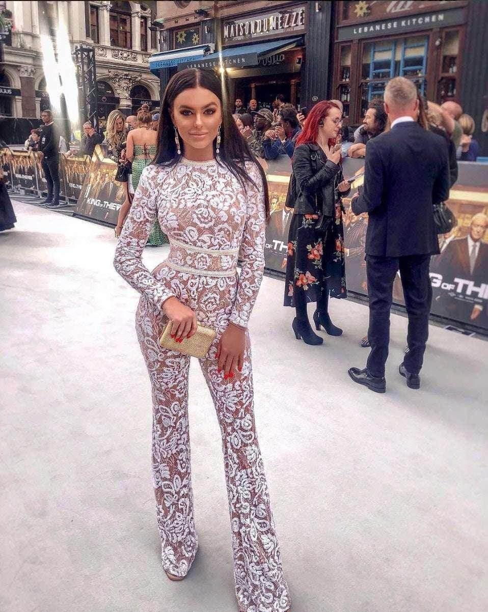 Lace Celebrity Style Slim Fit Jumpsuit for Women - ZA-Zola