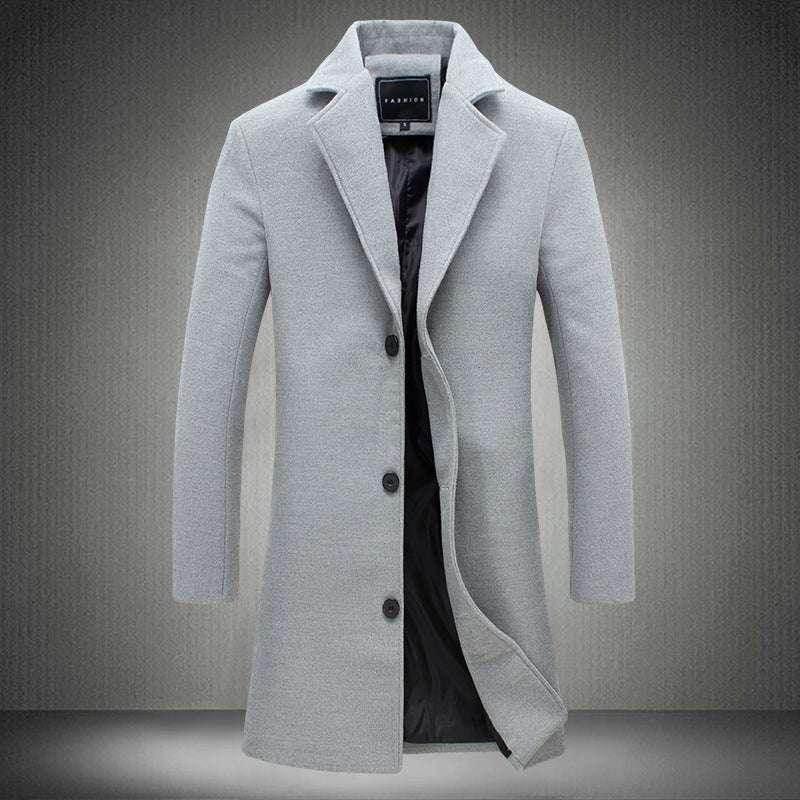 Autumn Winter Men's Casual Business Woolen Coat - ZA-Zola