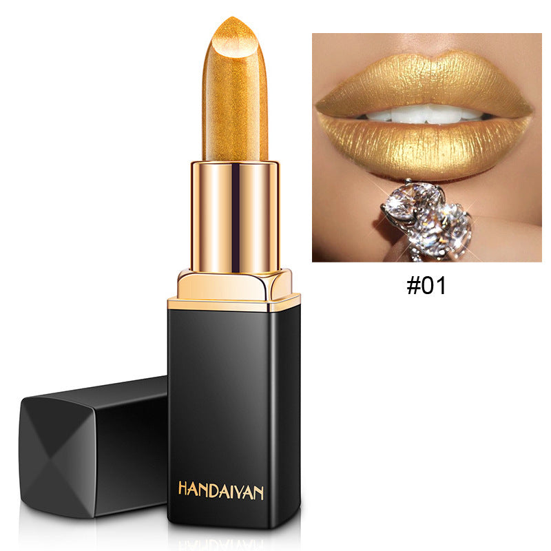 Handaiyan Metallic Color Changing Lipstick | Shiny Gilt Finish