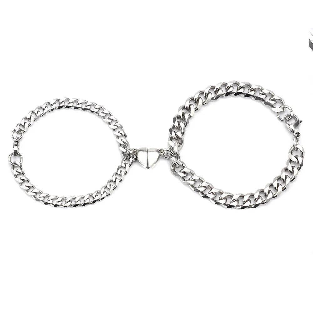 Magnetic Heart Couple Bracelets Titanium Steel - ZA-Zola