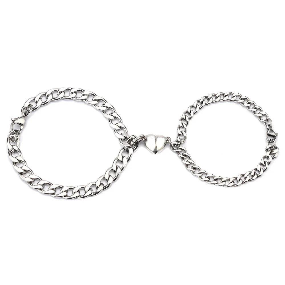 Magnetic Heart Couple Bracelets Titanium Steel - ZA-Zola