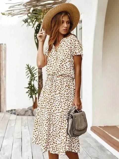 Printed Vacation Cake Skirt Maxi Dress - ZA-Zola