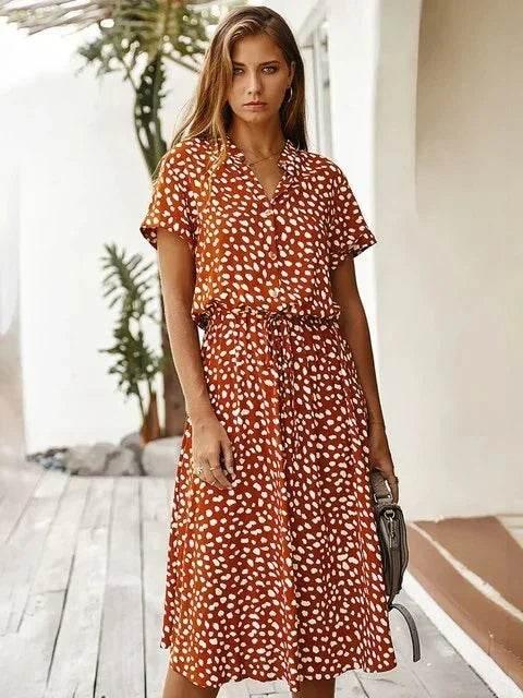 Printed Vacation Cake Skirt Maxi Dress - ZA-Zola