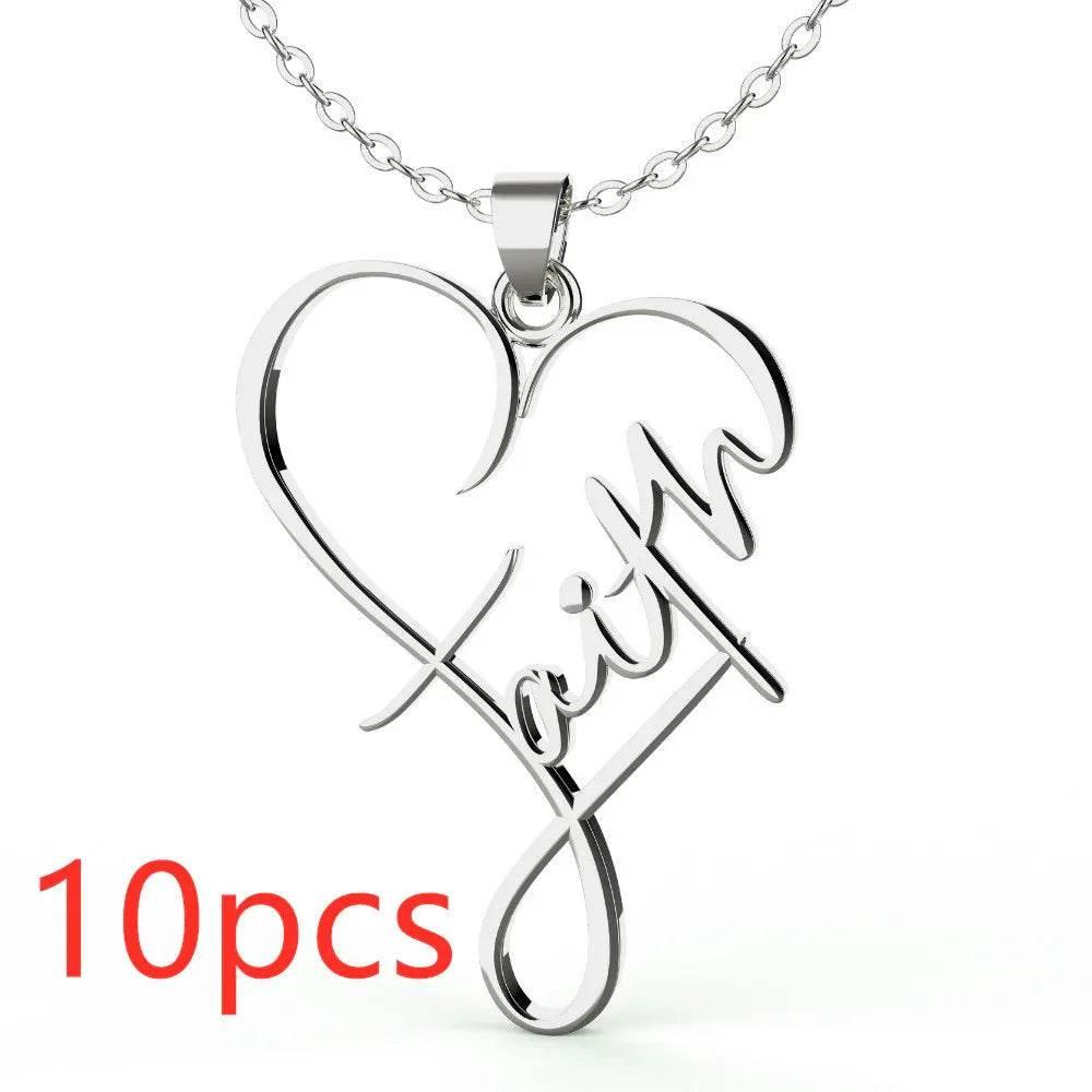 Heart of Faith Pendant – Stainless Steel Necklace - ZA-Zola