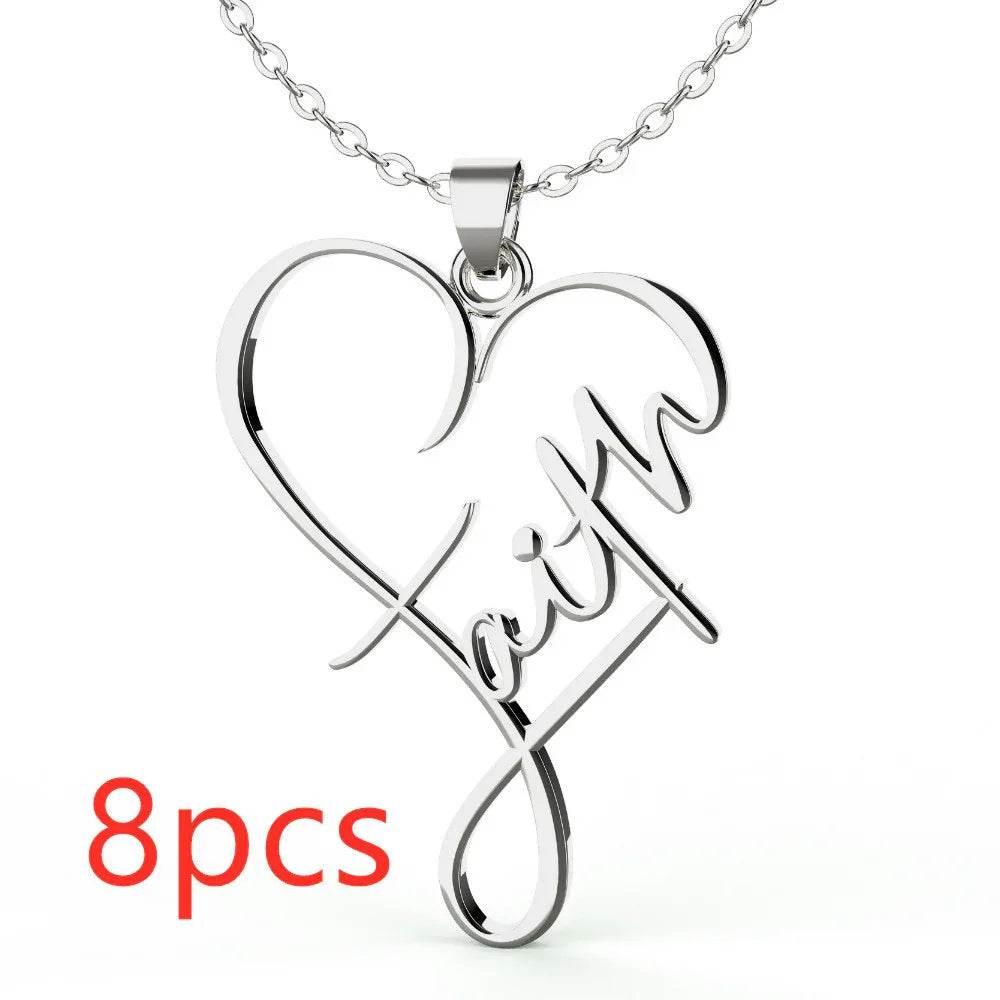 Heart of Faith Pendant – Stainless Steel Necklace - ZA-Zola