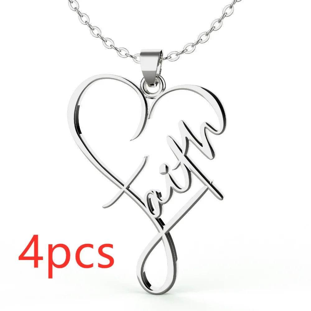Heart of Faith Pendant – Stainless Steel Necklace - ZA-Zola