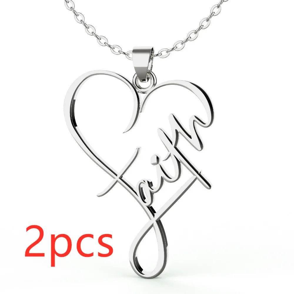 Heart of Faith Pendant – Stainless Steel Necklace - ZA-Zola