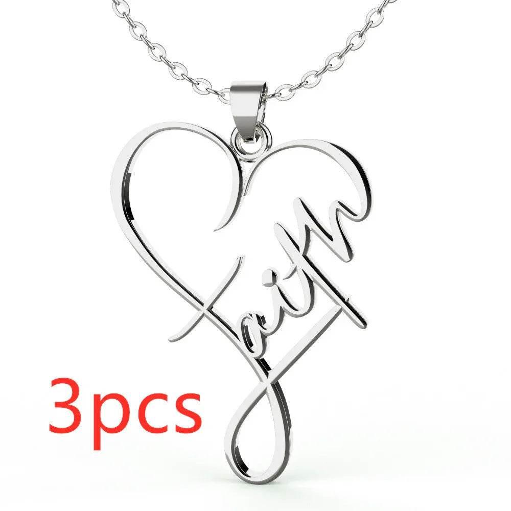 Heart of Faith Pendant – Stainless Steel Necklace - ZA-Zola