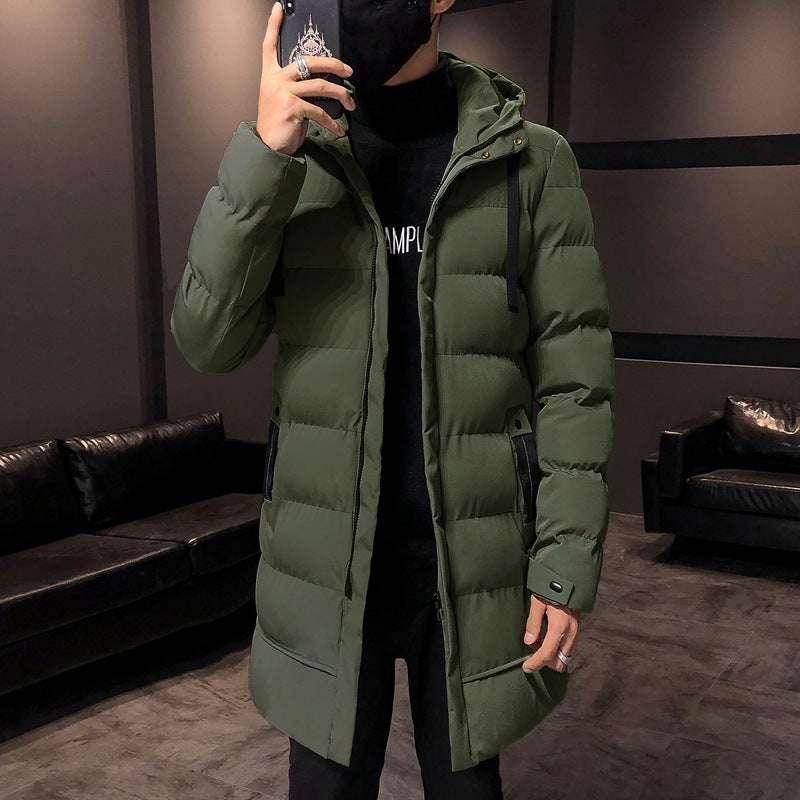 Men's Mid-Length Down Jacket – Warm, Stylish, Cotton Coat - ZA-Zola