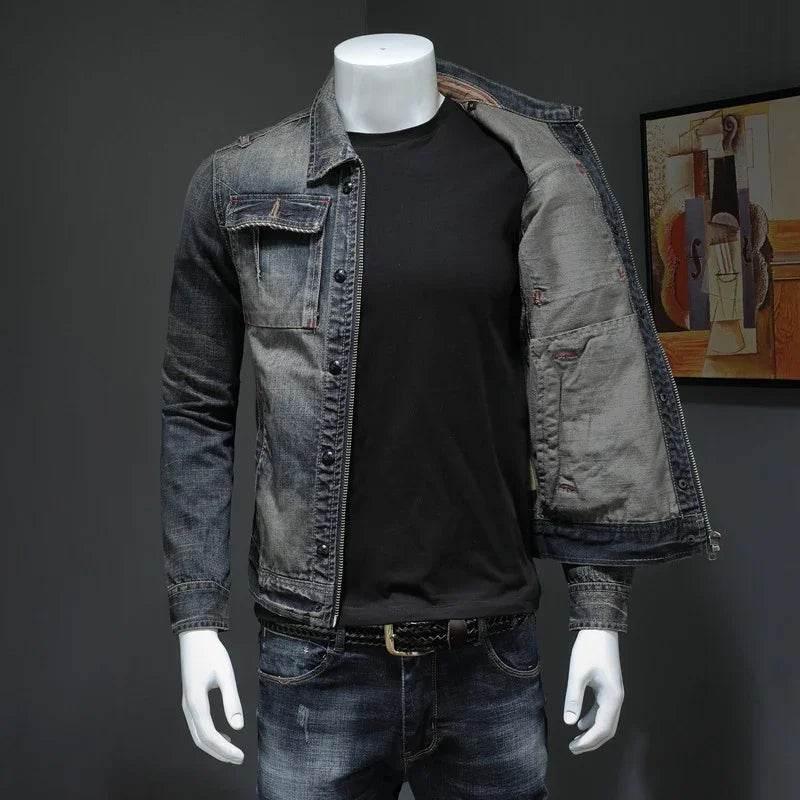 Men's Plus Size Denim Jacket - Stylish & Durable - ZA-Zola