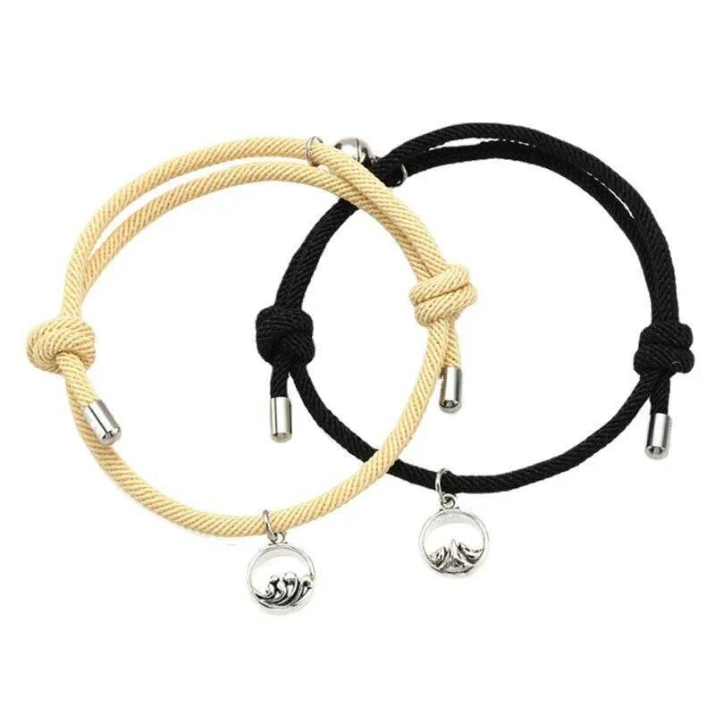 Magnetic Couple Distance Bracelet Set - Alloy - ZA-Zola