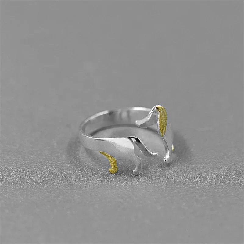 Sterling Silver S925 Dachshund Dog Ring - ZA-Zola