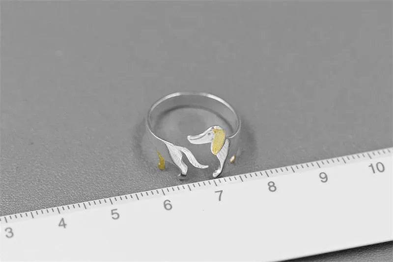 Sterling Silver S925 Dachshund Dog Ring - ZA-Zola