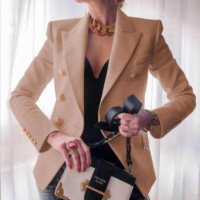 Casual Slim Fit Women's Suit Jacket – Solid Color - ZA-Zola