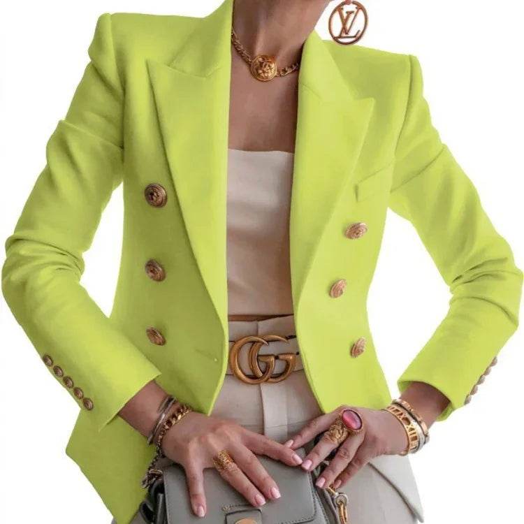 Casual Slim Fit Women's Suit Jacket – Solid Color - ZA-Zola