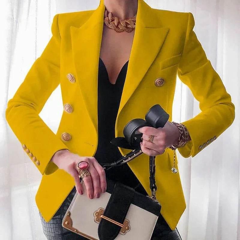 Casual Slim Fit Women's Suit Jacket – Solid Color - ZA-Zola