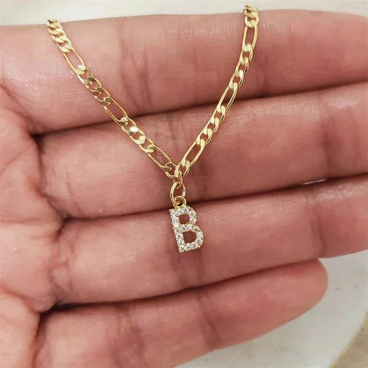 Trendy European & American Zircon Letter Anklet – Stylish Jewelry - ZA-Zola