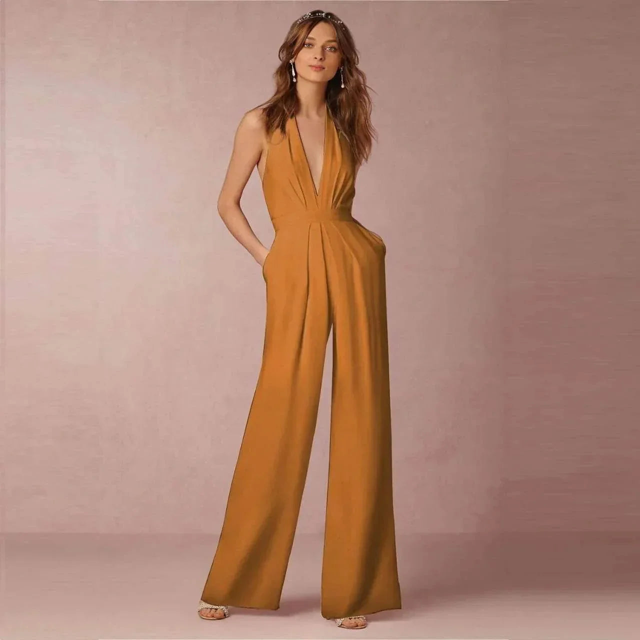 Sleeveless Halter Jumpsuit – Sexy & Chic Fit - ZA-Zola