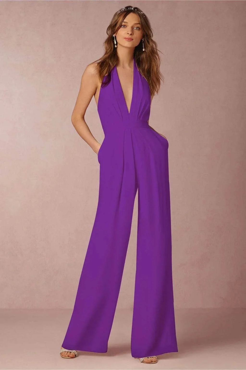 Sleeveless Halter Jumpsuit – Sexy & Chic Fit - ZA-Zola