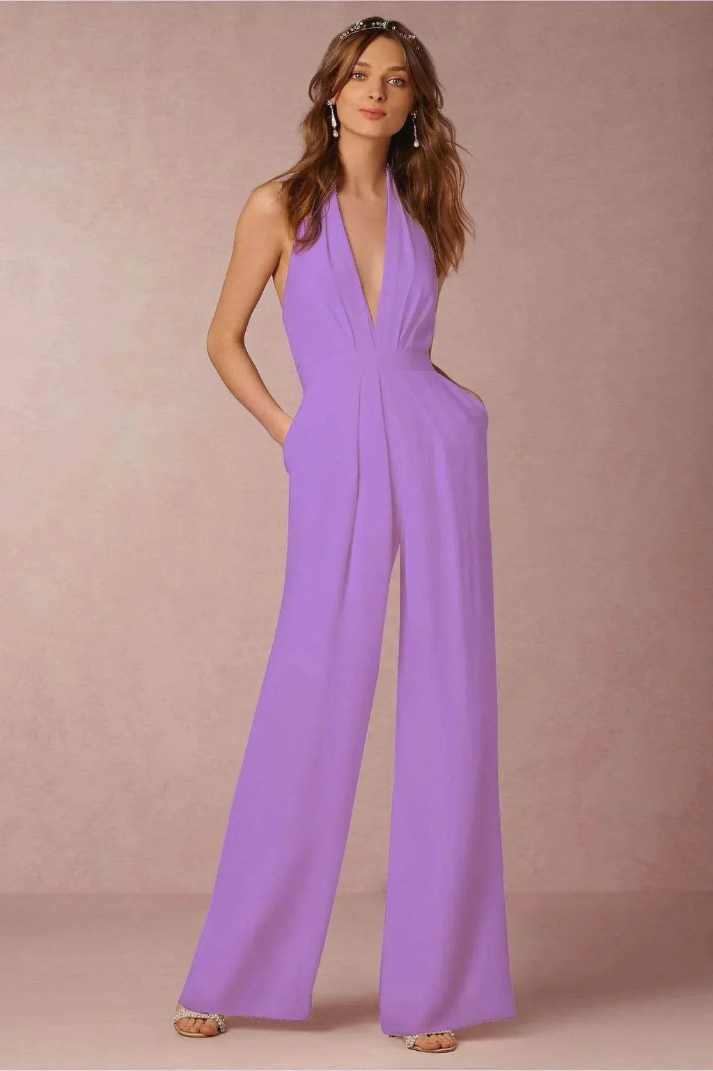 Sleeveless Halter Jumpsuit – Sexy & Chic Fit - ZA-Zola