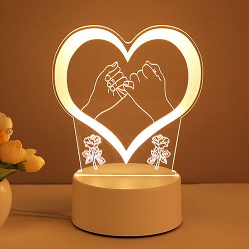 3D Acrylic USB LED Night Light | Neon Illusion Lamp for Room Decor