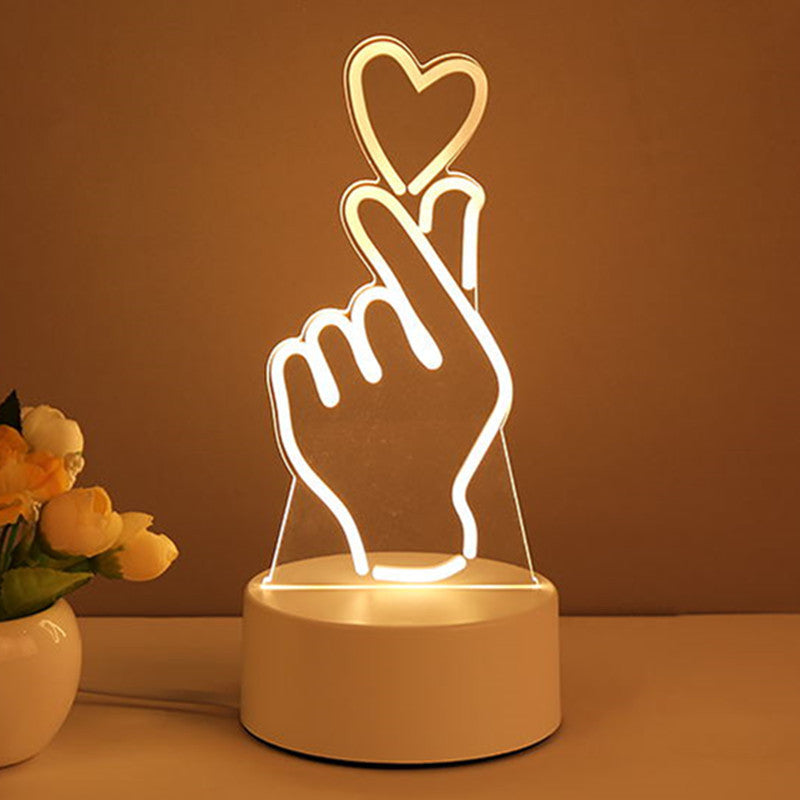3D Acrylic USB LED Night Light | Neon Illusion Lamp for Room Decor