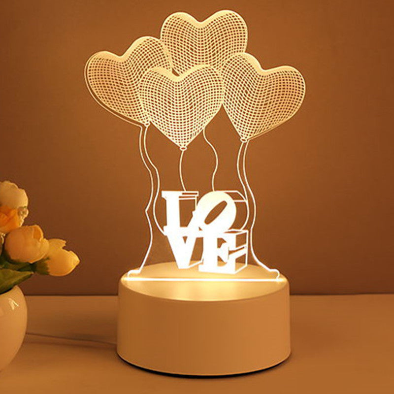 3D Acrylic USB LED Night Light | Neon Illusion Lamp for Room Decor