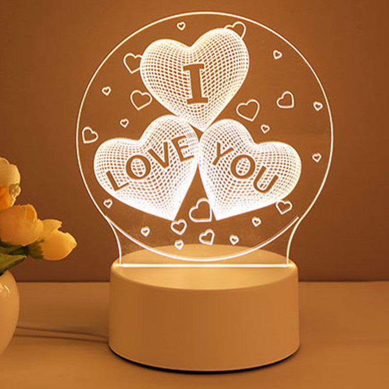 3D Acrylic USB LED Night Light | Neon Illusion Lamp for Room Decor
