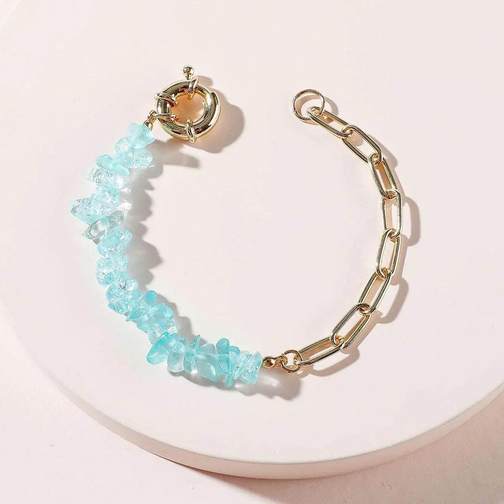Amethyst Rough Stone Crystal Chain Bracelet - ZA-Zola