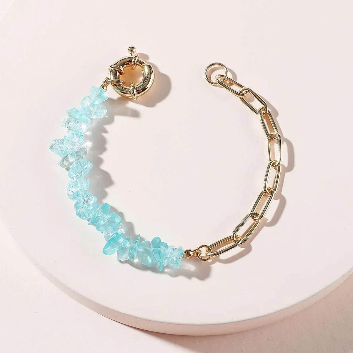 Amethyst Rough Stone Crystal Chain Bracelet - ZA-Zola
