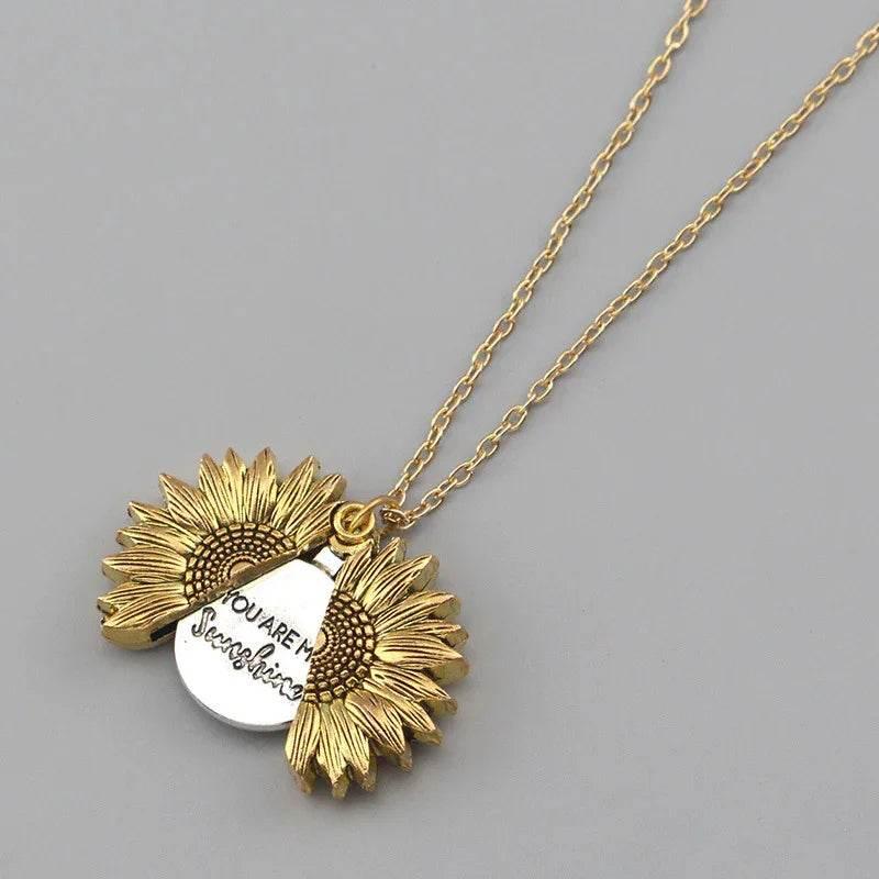 You Are My Sunshine Sunflower Pendant Necklace - ZA-Zola