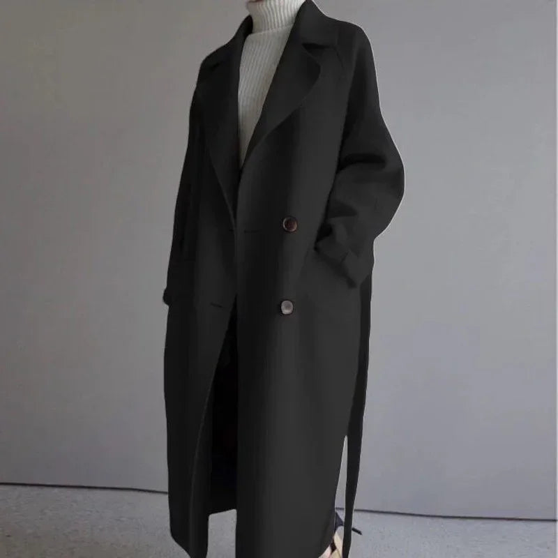 Women Cashmere Coat Long Lapel Winter Style - ZA-Zola