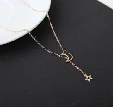 Simple Moon & Star Necklace – Elegant Celestial Charm - ZA-Zola
