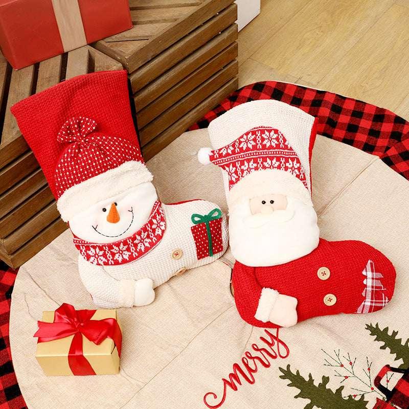 Knitted Christmas Stocking Santa Fireplace Decor - ZA-Zola