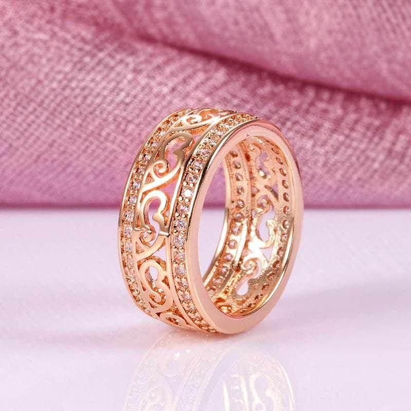 Double Row Natural Zircon Ring for Women - ZA-Zola