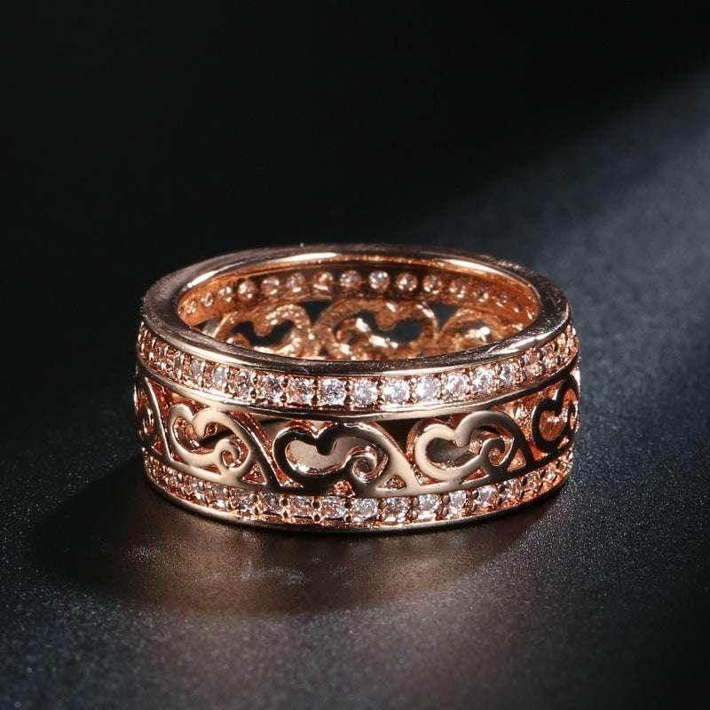 Double Row Natural Zircon Ring for Women - ZA-Zola