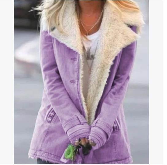 Women Winter Warm Coat – Elegant Slim Lapel Outerwear - ZA-Zola