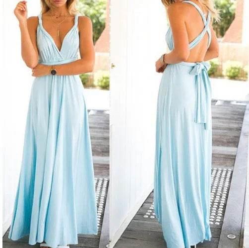 15-Way Convertible Maxi Dress – Sexy Backless Boho Wrap - ZA-Zola