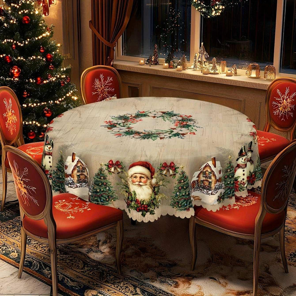 Christmas Tablecloth Santa Claus Round & Rectangular - ZA-Zola