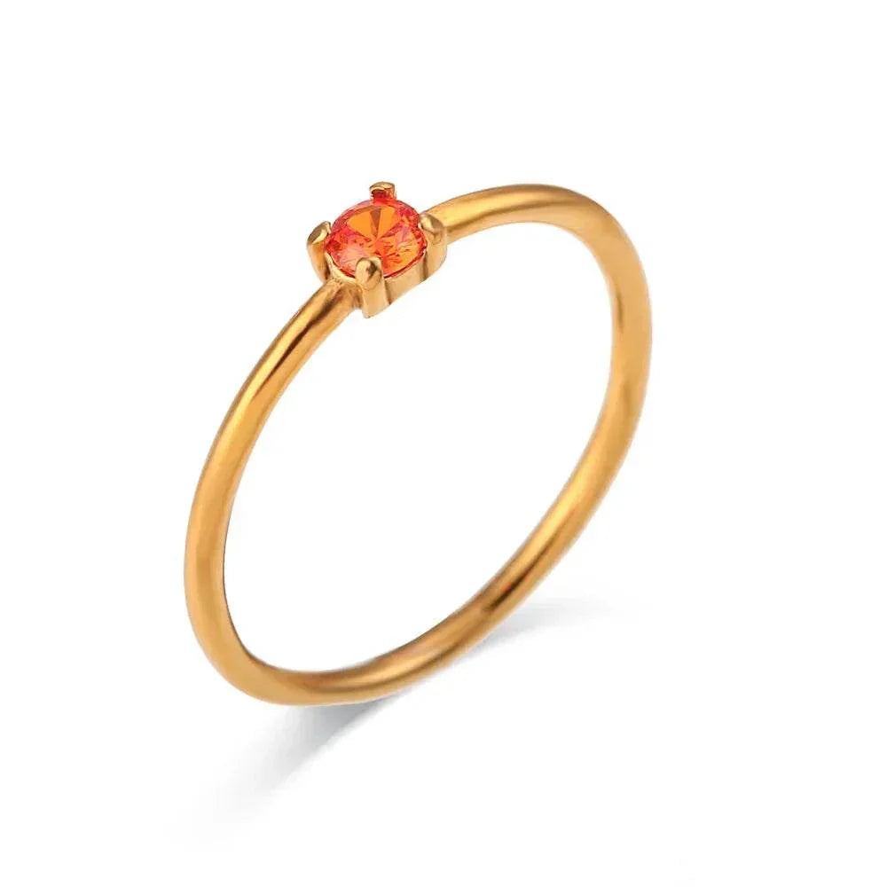Elegant Light Luxury Zircon Birthday Ring Women - ZA-Zola