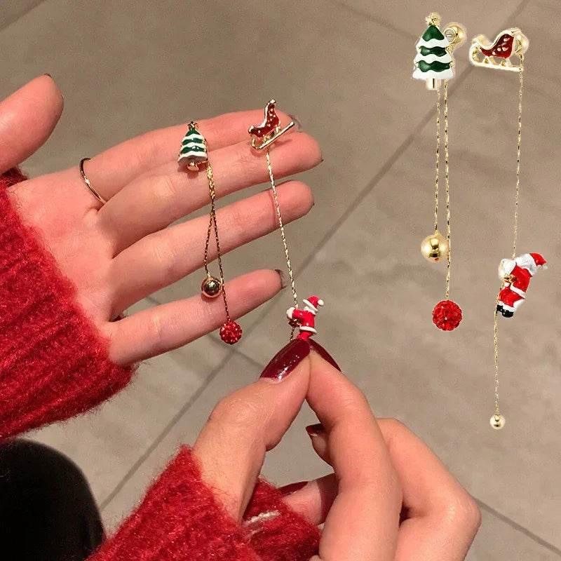Santa Claus Tassel Earrings - Festive Xmas Jewelry Gift - ZA-Zola