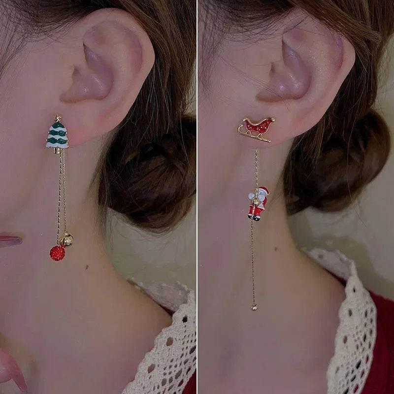 Santa Claus Tassel Earrings - Festive Xmas Jewelry Gift - ZA-Zola